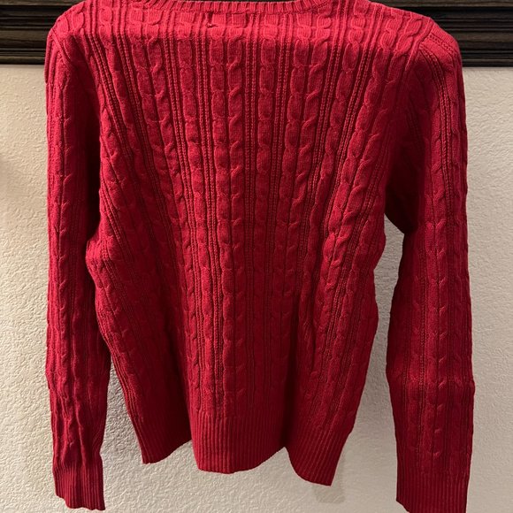 St. John's Bay Womens Crew Neck Long Sleeve Cable Knit Pullover Sweater - Picture 6 of 8